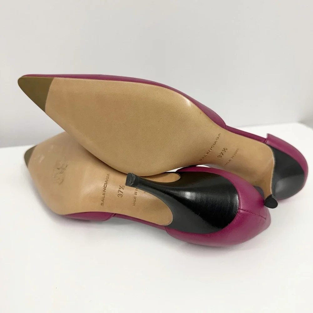 Balenciaga Leather Shoes Fuchsia NIB Cote D'Azur Anemone 37 1/2